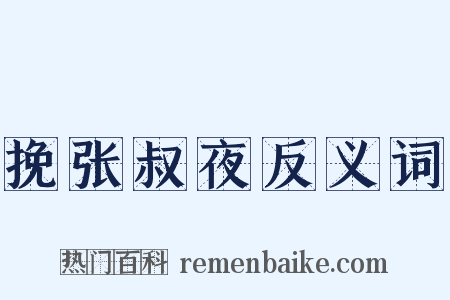 挽张叔夜反义词是什么意思的图片